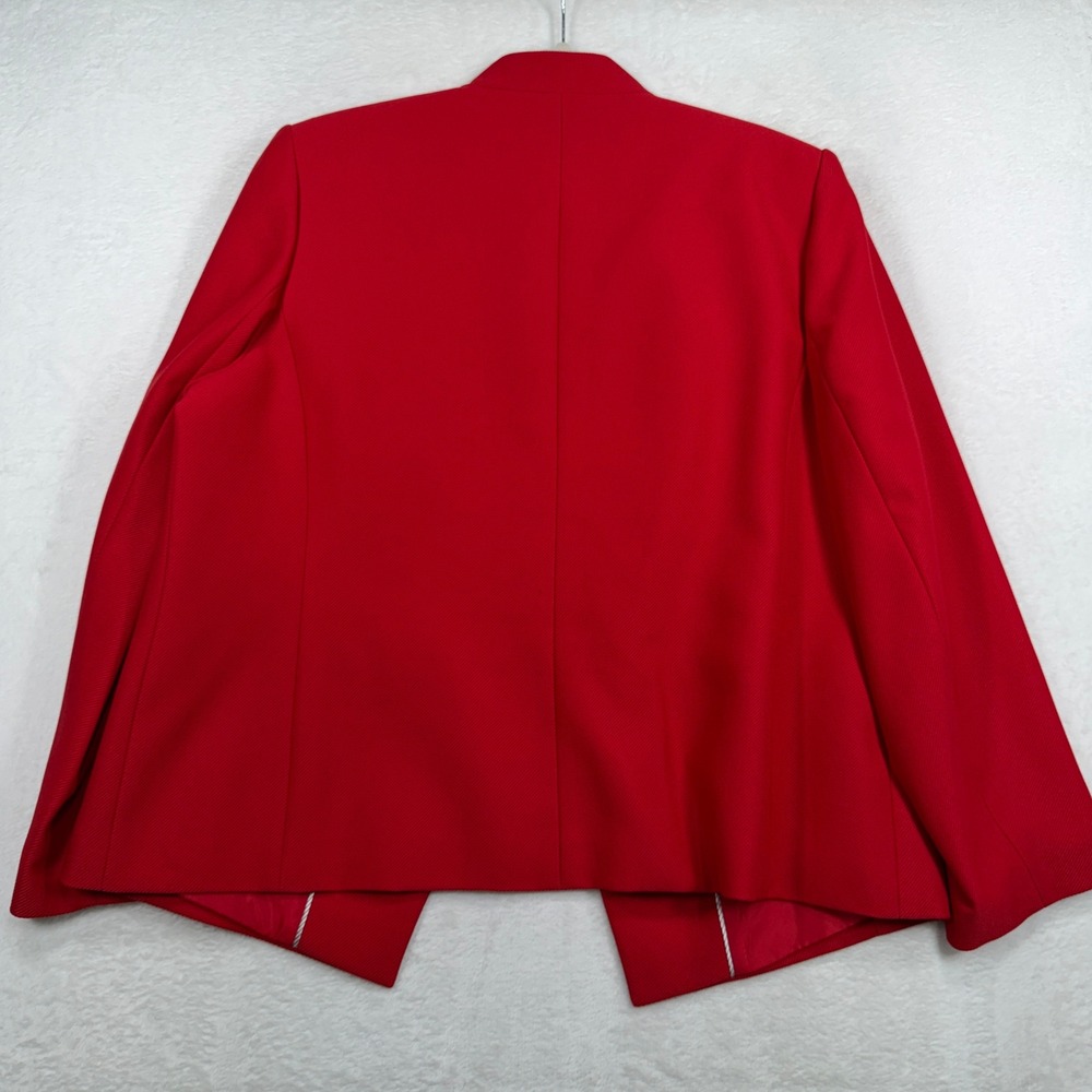 Calvin Klein 18W Blazer Open Front Red Gold Button Career Classic Professional - Picture 12 of 13